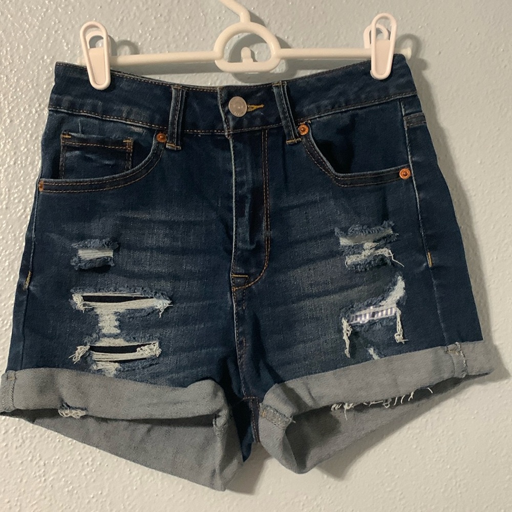 Dark wash jean shorts